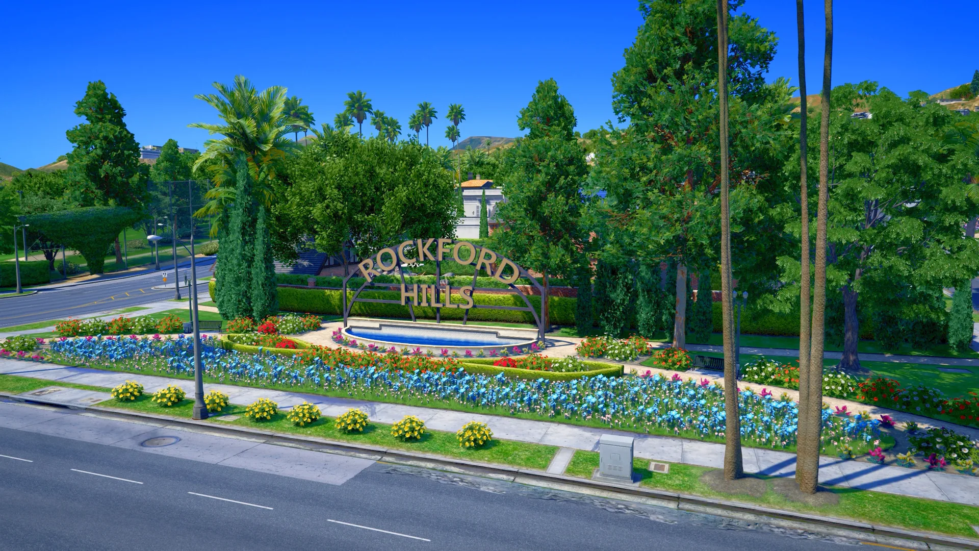 Rockford Hills ngập hoa - sau khi cài mod