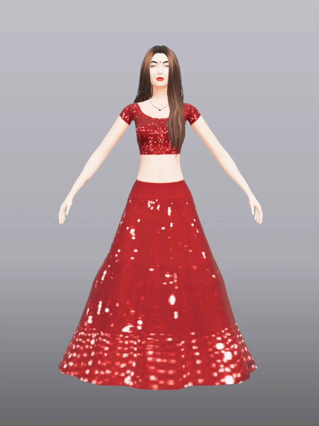 กดเพื่อดูแบบเต็มหน้าจอ Sims 4 Custom Female Indian Girl Lehanga Dress