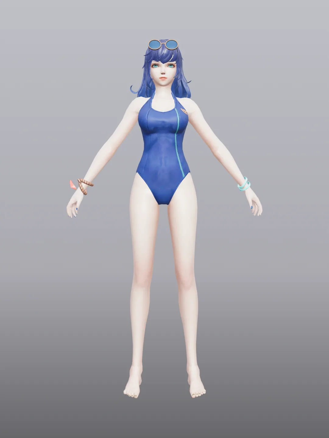 클릭하면 전체 화면으로 보기 Swimsuit Girl (Xanh)