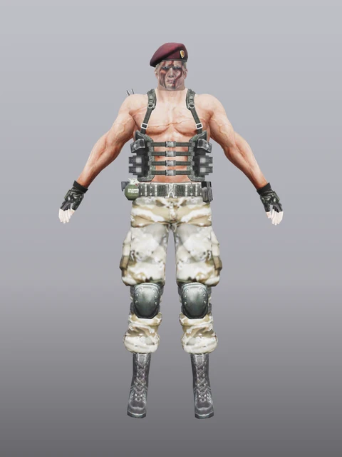 Jack Krauser - Resident Evil 4 with commando outfit + mutated version